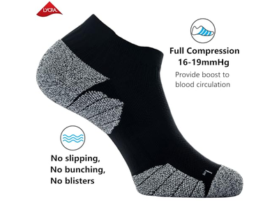 Cushioned Compression Athletic Ankle Socks Multipack