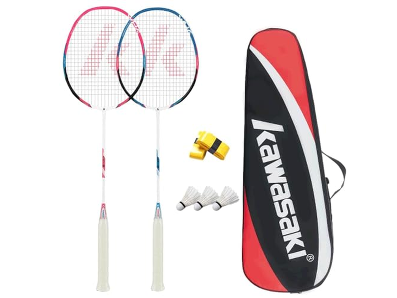 Kawasaki Badminton Rackets, Professional Graphite Shaft Badminton Set
